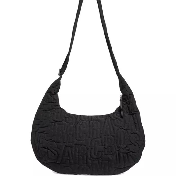 NWT Marc Jacobs Jumbled Logo Workwear Nylon Shoulder Bag - Black - Picture 3 of 6